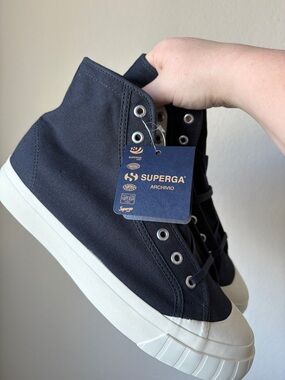 Superga 3192 Campionato Basket sneakers in blue, size 10 M